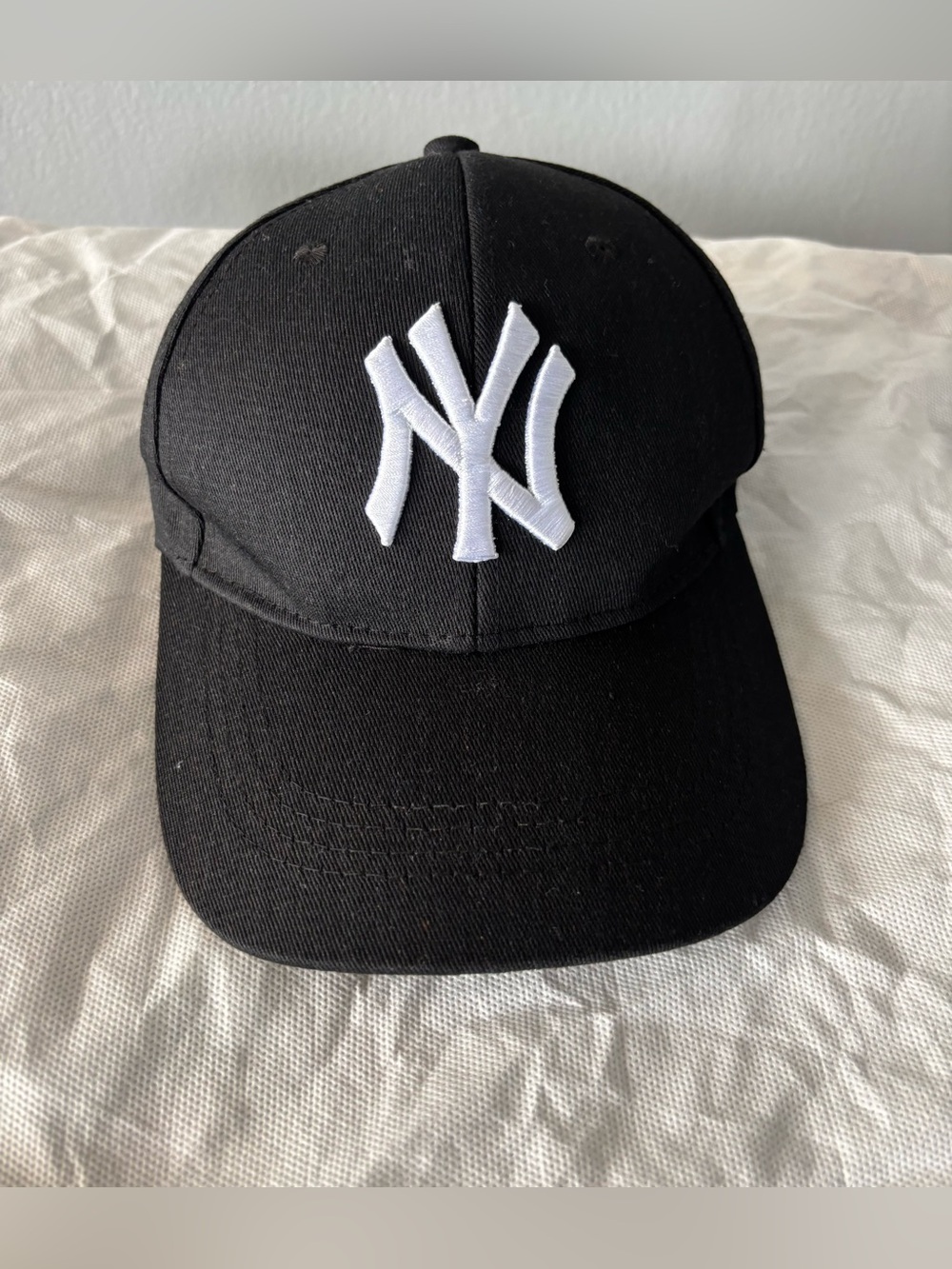 Black Kids Baseball Cap with White Logo